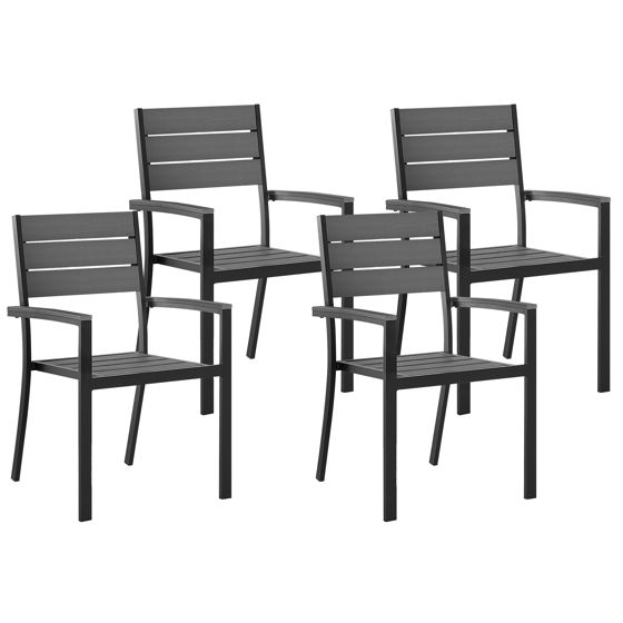 Puutarhatuolisetti 4 kpl PRATO Harmaa