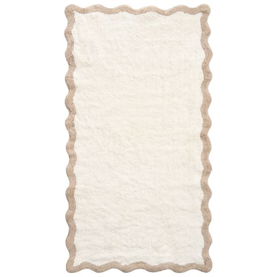 Kylpyhuonematto NANGAL Ruskea/beige 80 x 150 cm Puuvilla