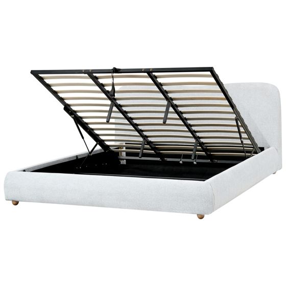 Sänky säilytystilalla kangas BLAGNAC 180 x 200 cm Vaaleanharmaa