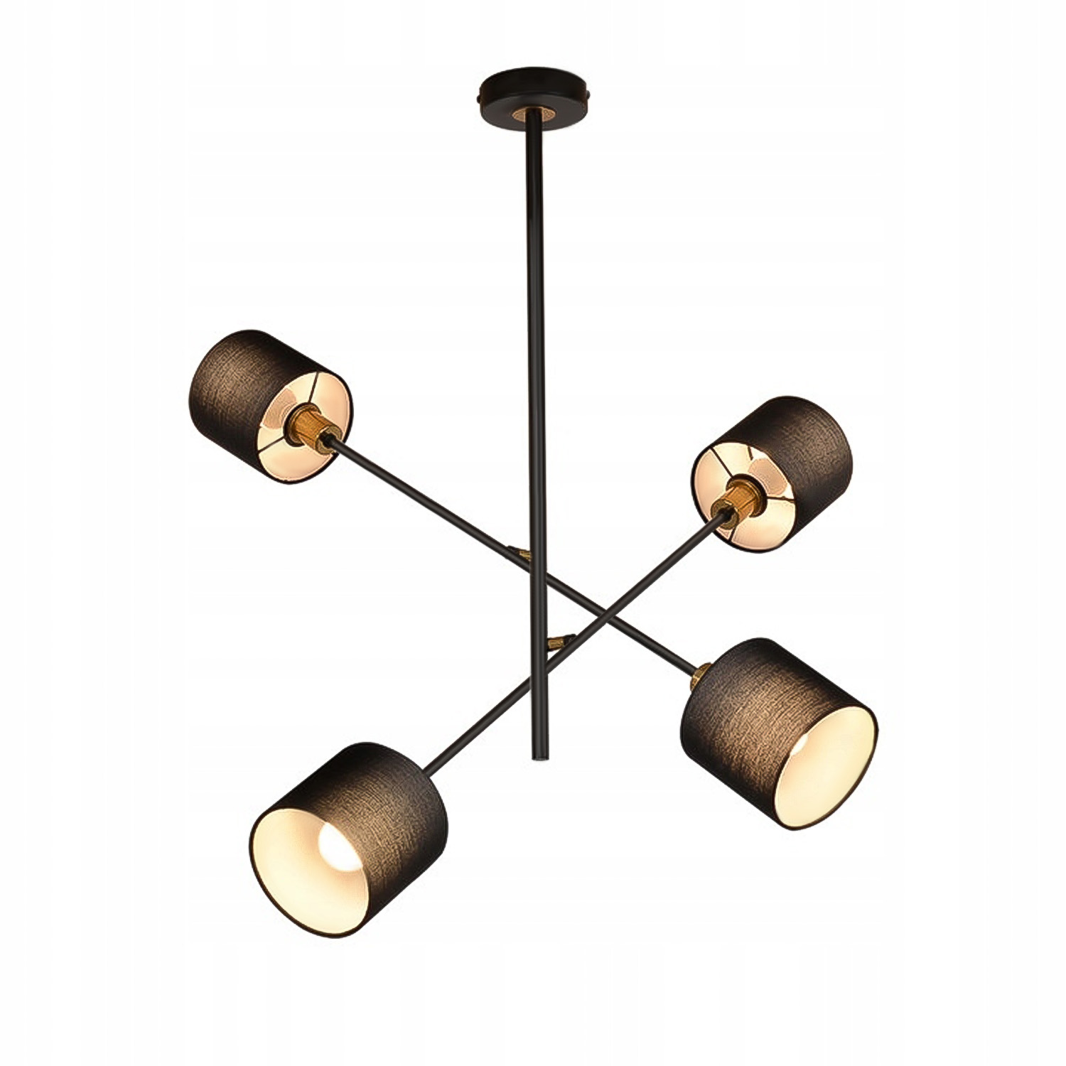 NETTLIFE musta, metallinen, riippuvalaisin, E14 max. 25W, halkaisija, 85cm, 4 lamppua, lampunvarjostin, olohuoneen, ruokailuhuoneen, lamppuVintage