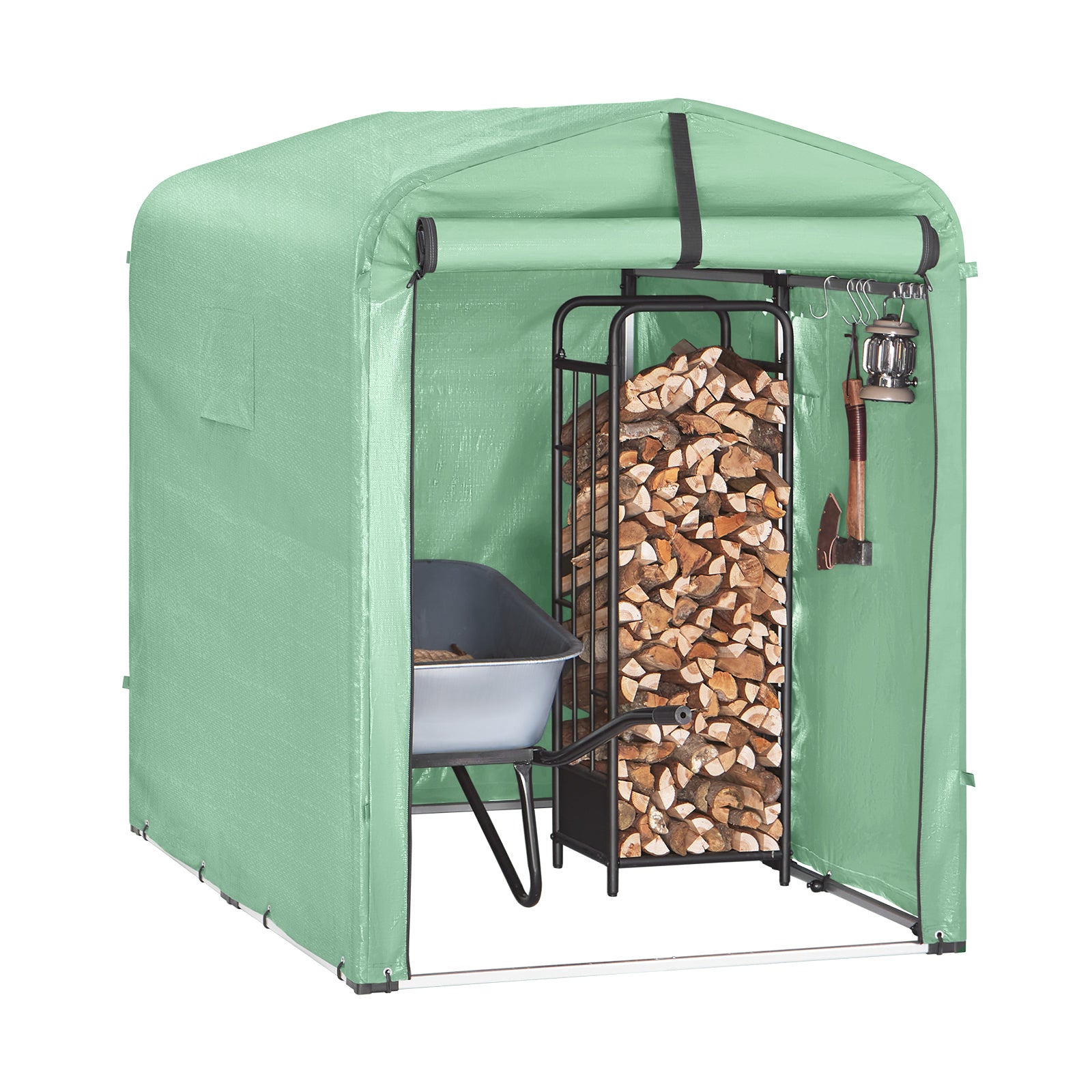 SoBuy Ulkoautotalli KLS11-GR vihreä ekologinen 120x176x163 cm