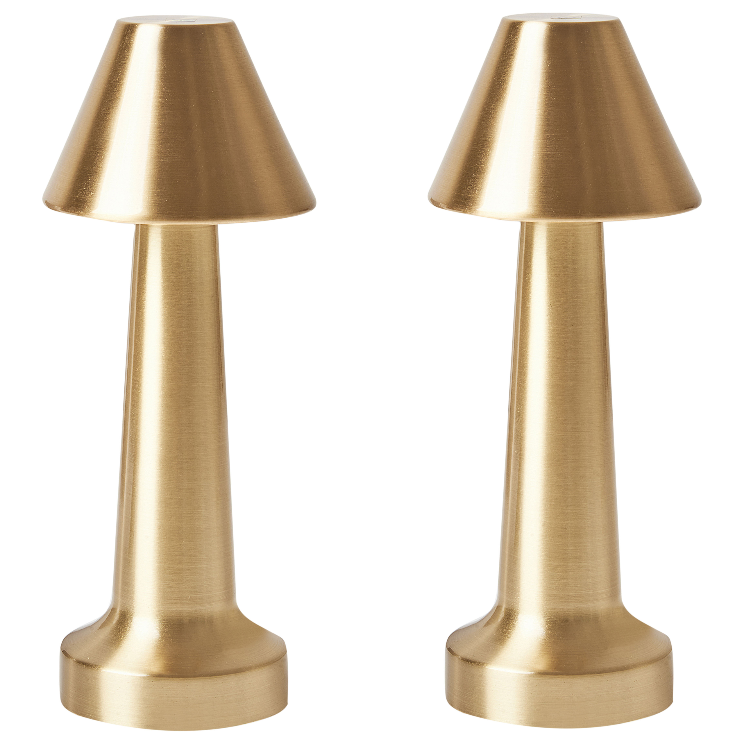 Langaton LED-pöytävalaisinsetti 2 kpl JOANES himmentimellä metalli Kulta