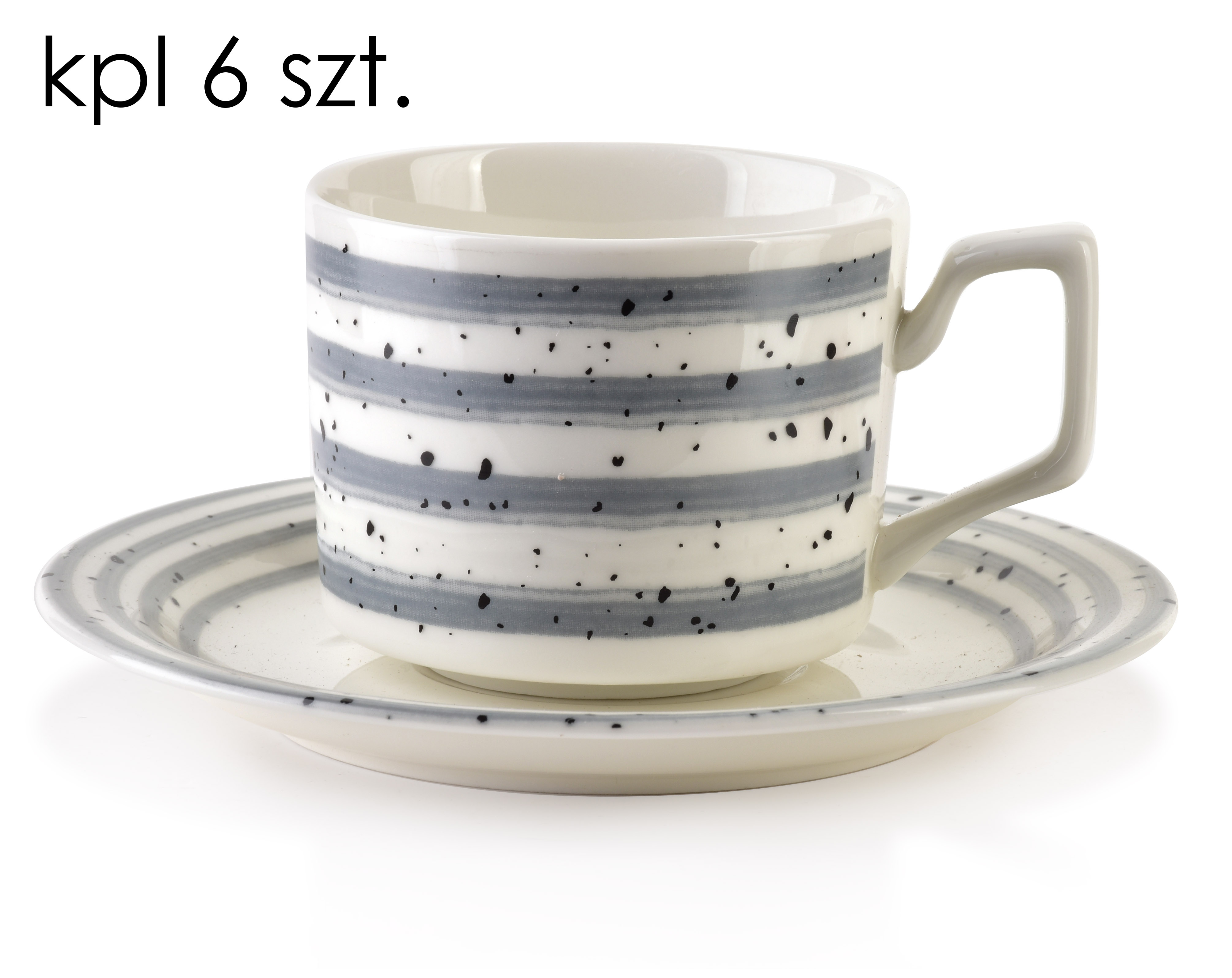 Kahvikuppisetti posliini Affekdesign JOY 210 ml harmaa 6 kpl