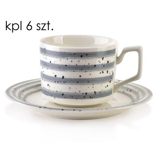 Kahvikuppisetti posliini Affekdesign JOY 210 ml harmaa 6 kpl