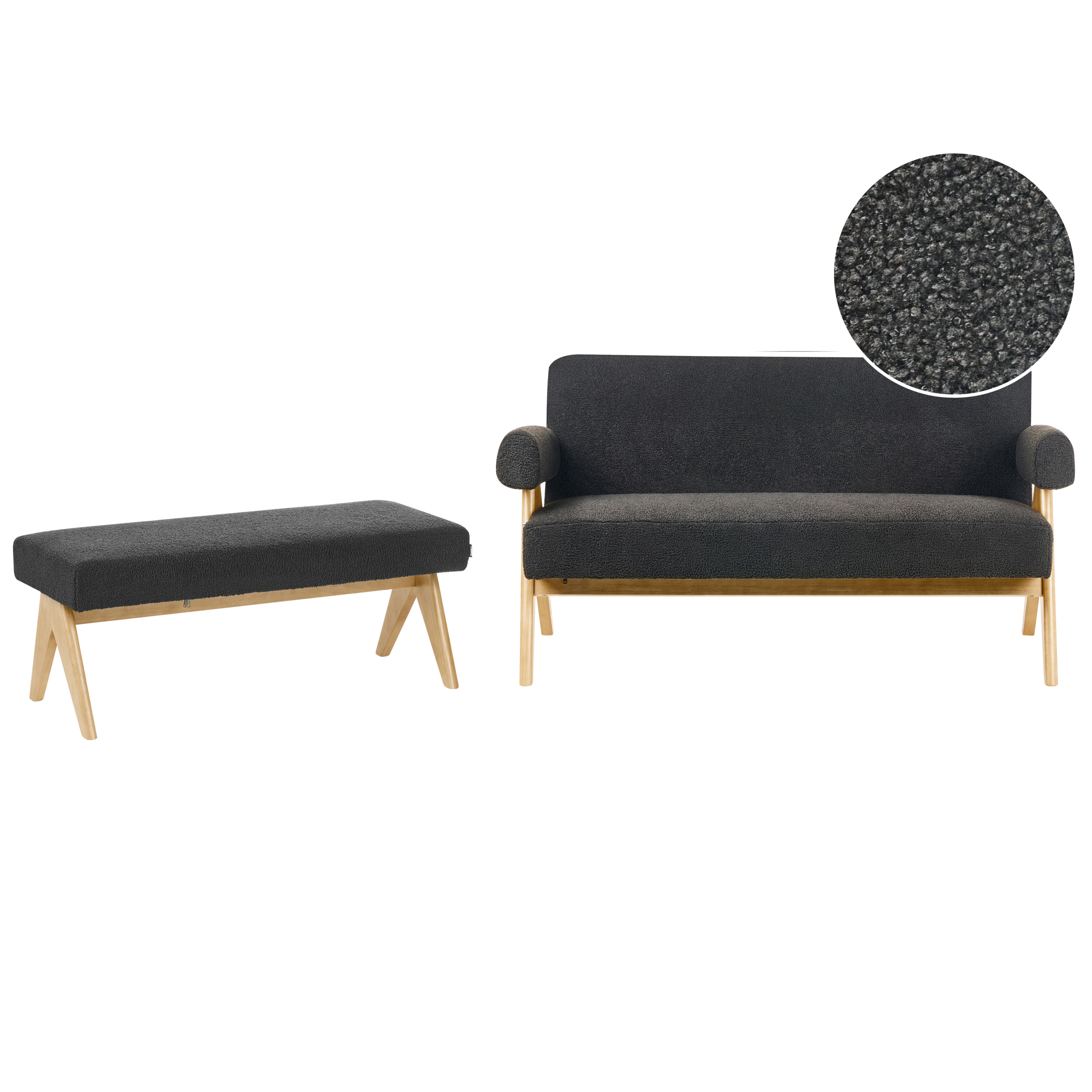 Sohvaryhmä TAMRE buklee Musta/vaaleanruskea