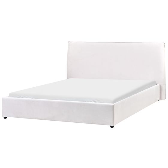 Sänky sametti LAVAUR 160 x 200 cm Luonnonvalkoinen