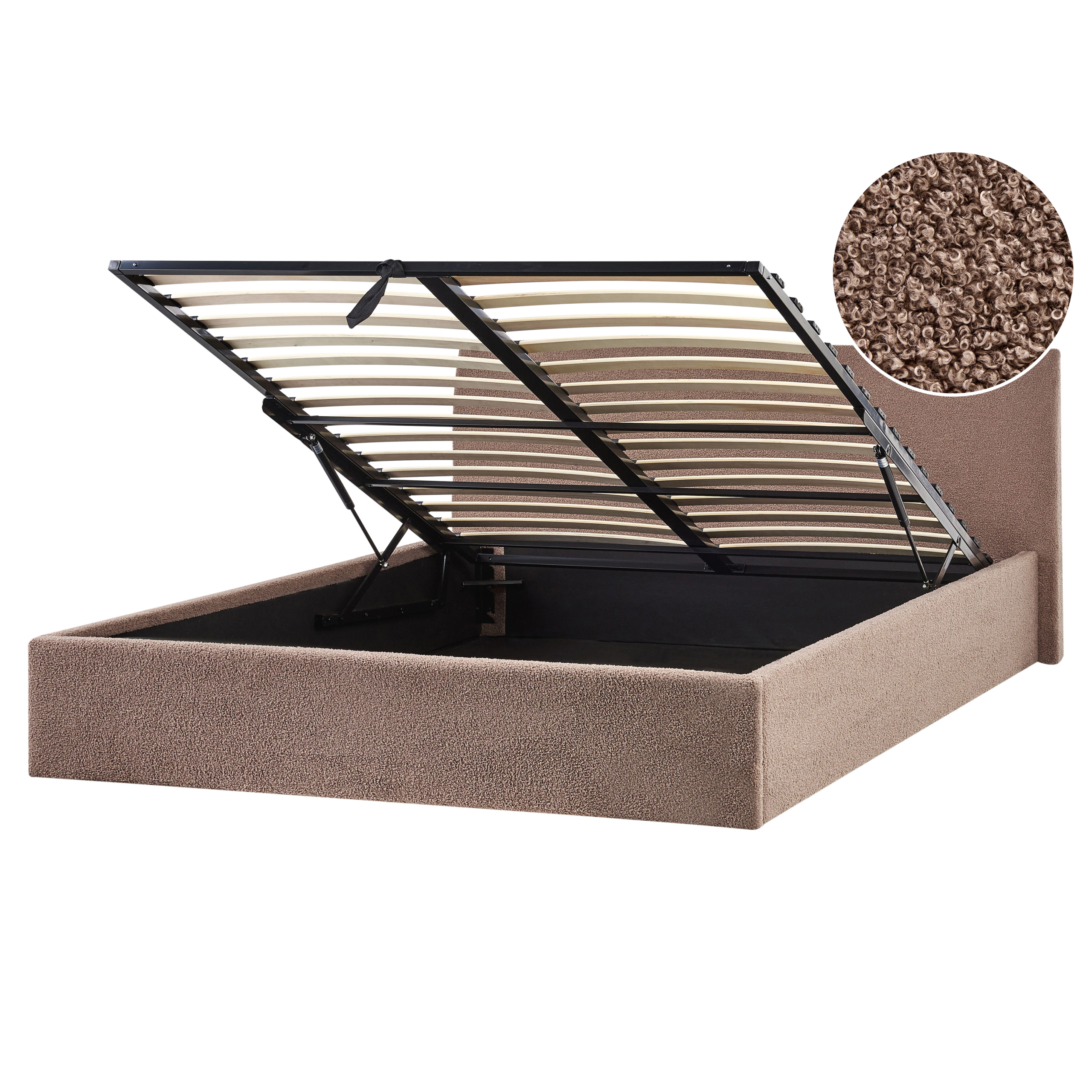 Sänky säilytystilalla buklee ORBEY 180 x 200 cm Ruskea