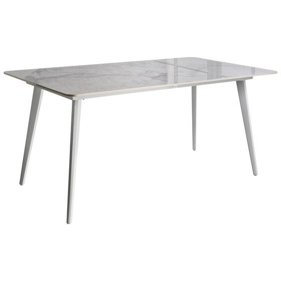 Puutarhapöytä RODALLO 160 cm 90 cm Kivi Valkoinen marmorikuvio