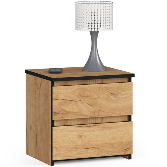 Akord Yöpöytä 2 Laatikkoa Craft-tammi 40x35x40