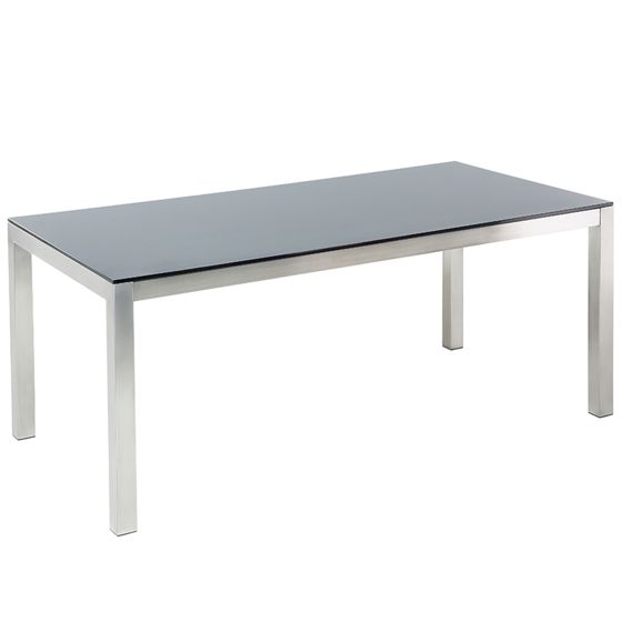 Puutarhapöytä GROSSETO 180 cm 90 cm karkaistu lasi Musta