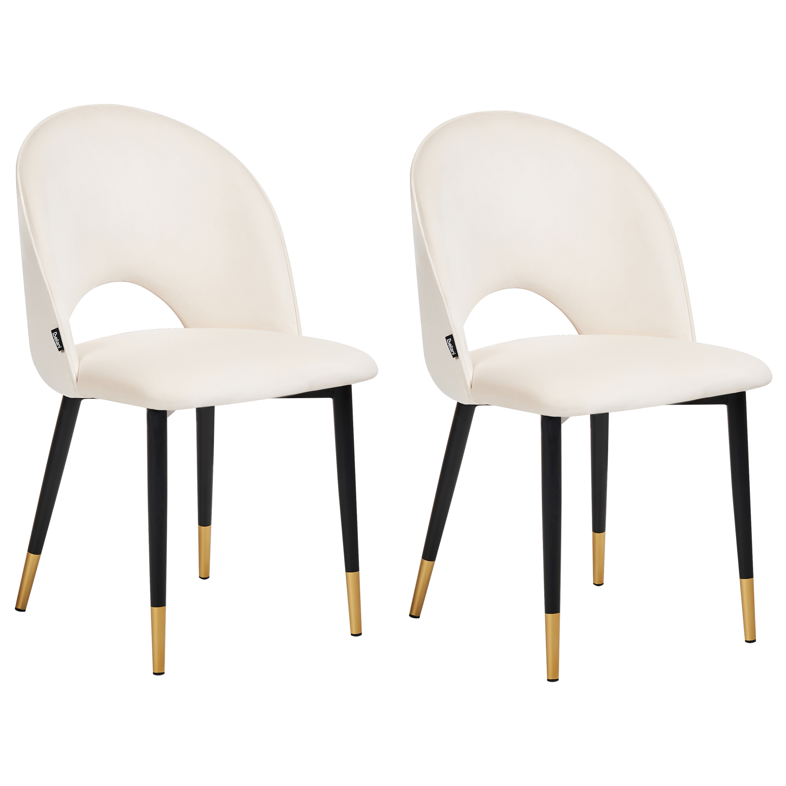 Ruokatuolisetti 2 kpl MAGALIA sametti Vaaleanbeige