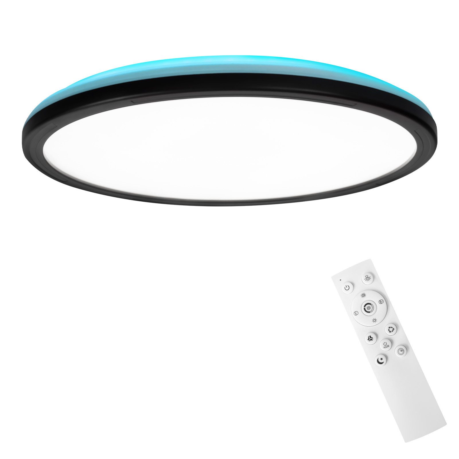 NETTLIFE LED-kattovalaisin makuuhuoneeseen - keittiöön, litteä RGB-valaisin, 23 W, pyöreä kylpyhuonevalaisin, 30 cm, kaukosäädin