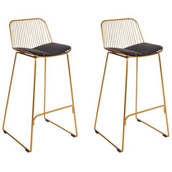 Baarituolisetti 2 kpl PENSACOLA metalli Kulta