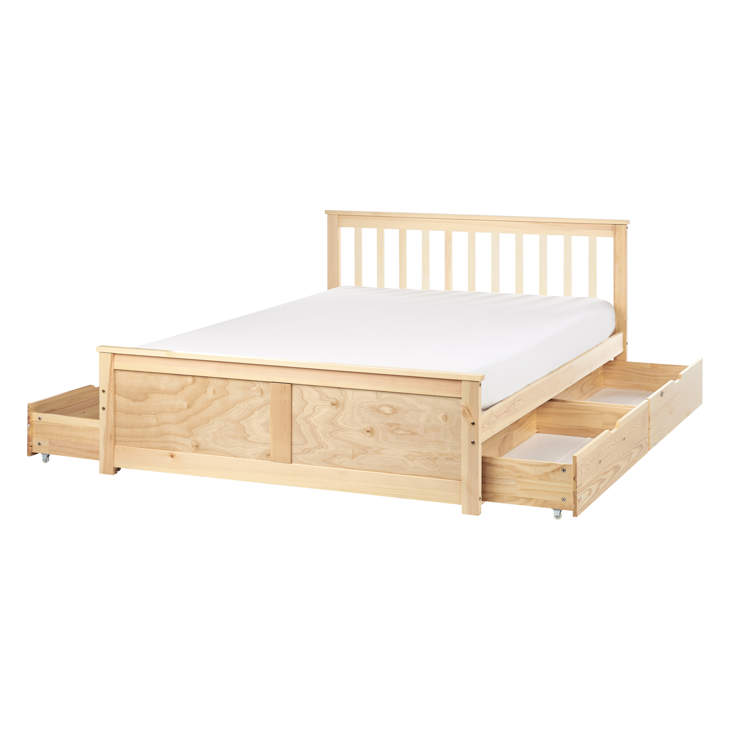 Sänky säilytyslaatikoilla mänty OLENDON 140 x 200 cm Vaaleanruskea