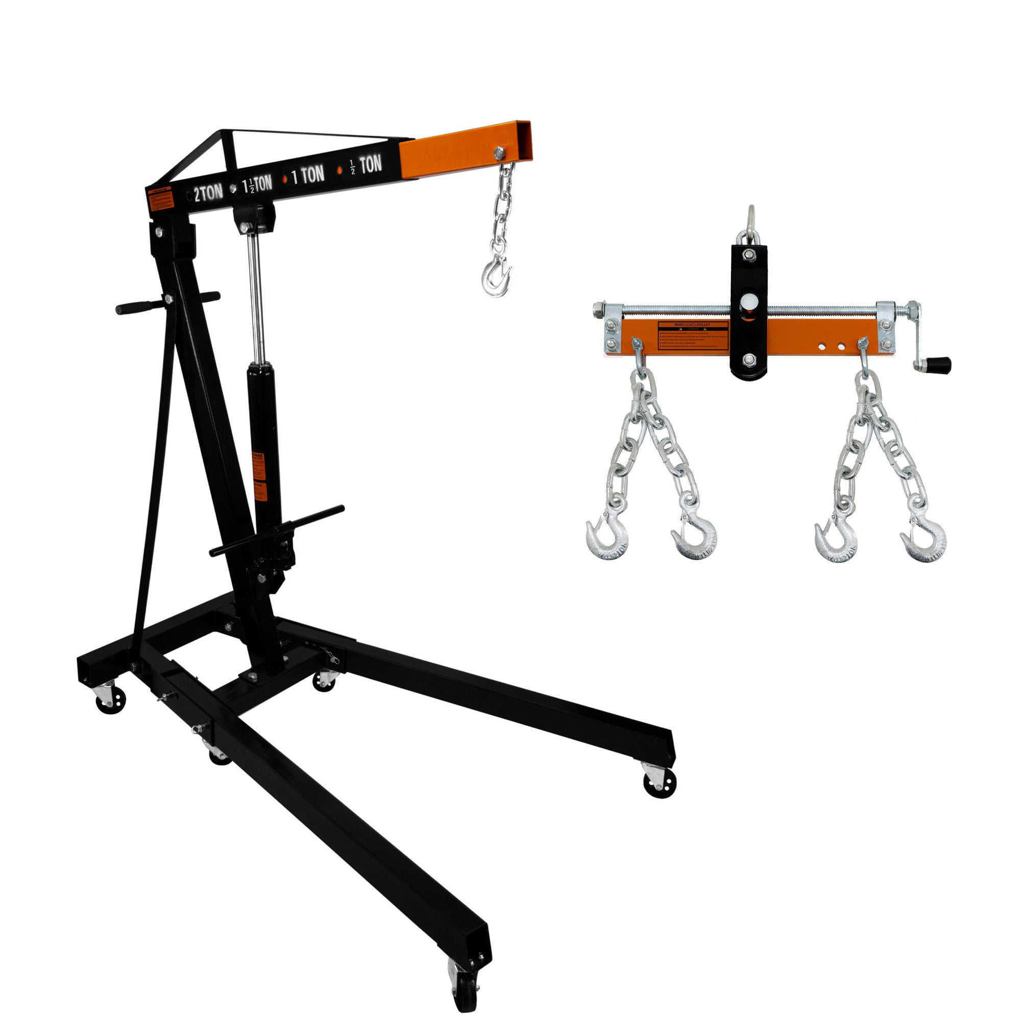 Moottorinosturi 2 tonnia ja kuormantasaaja