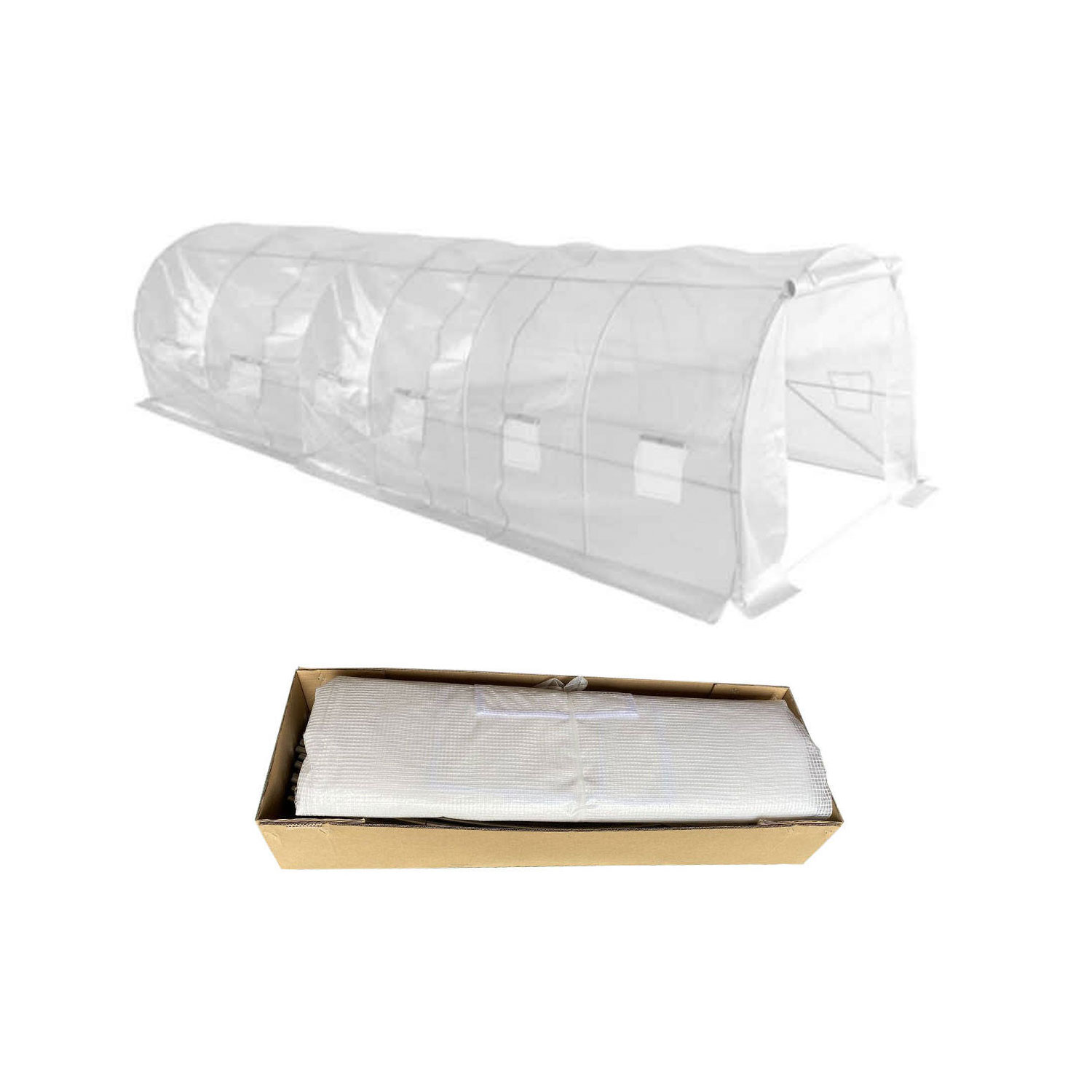 Tunnelin puutarhakalvo 600 x 300 x 200 cm, UV-12, läpinäkyvä