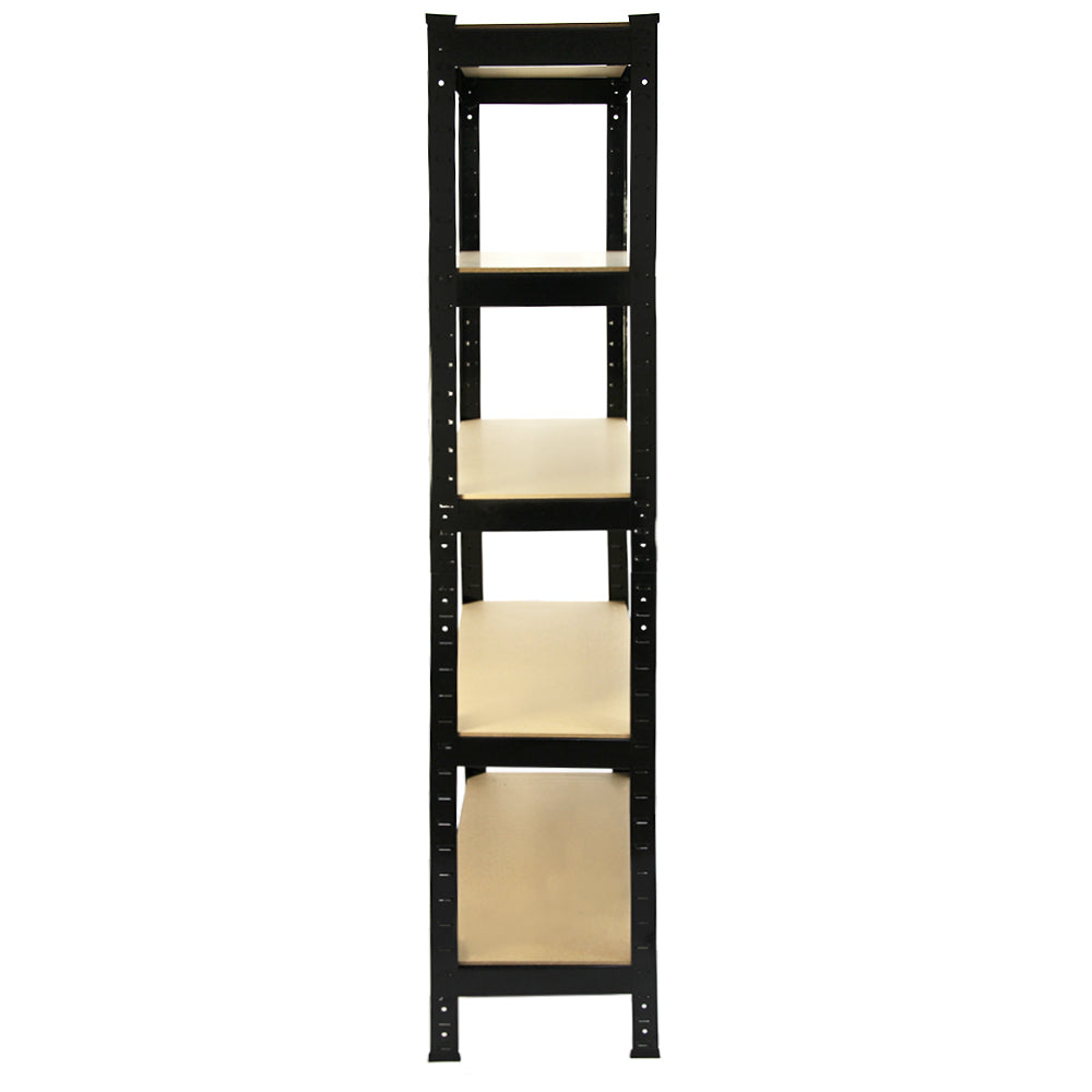 8 x T-RAX mustaa metallihyllykköä 75 cm x 150 cm x 30 cm