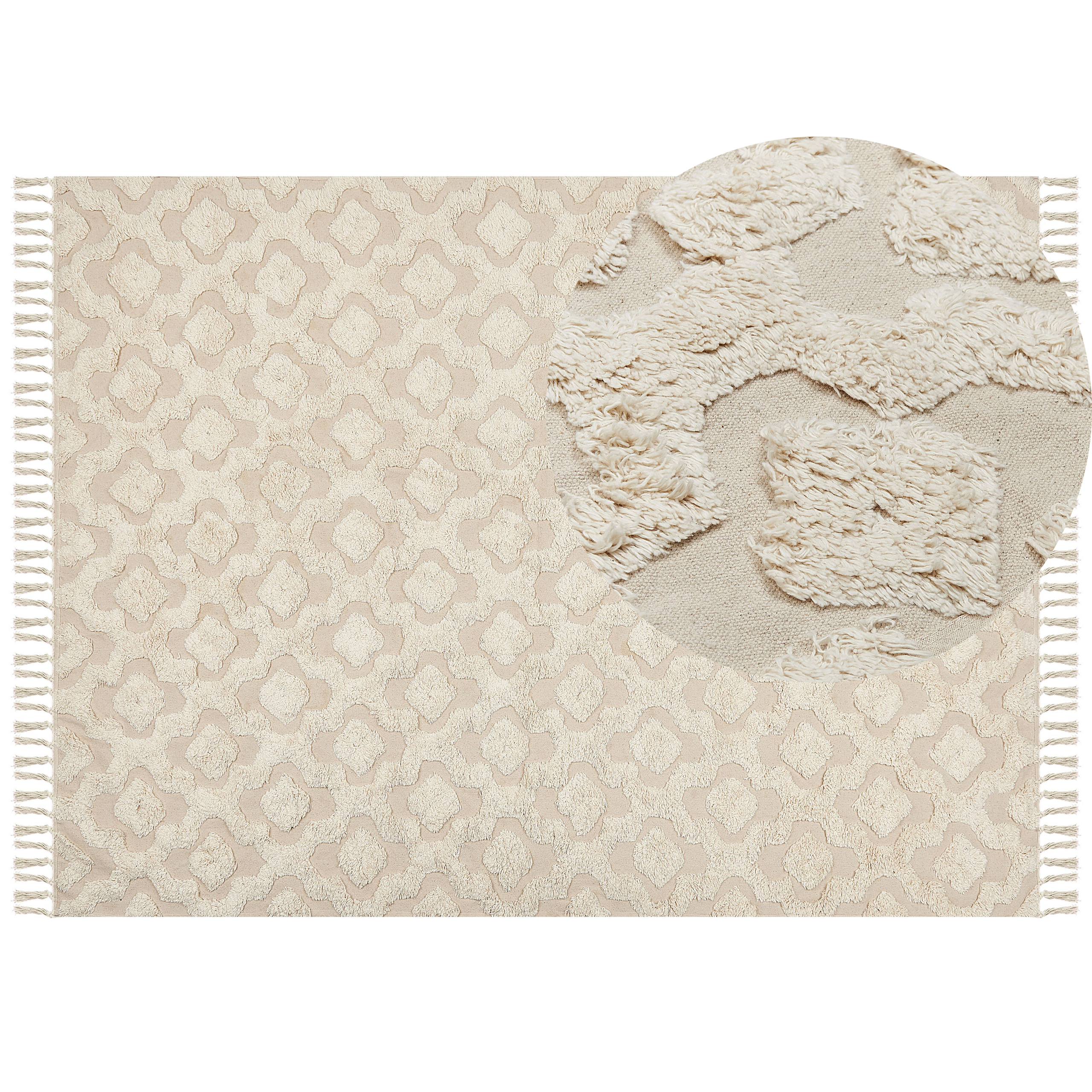Matto AKSARAY Beige 160 x 230 cm Puuvilla