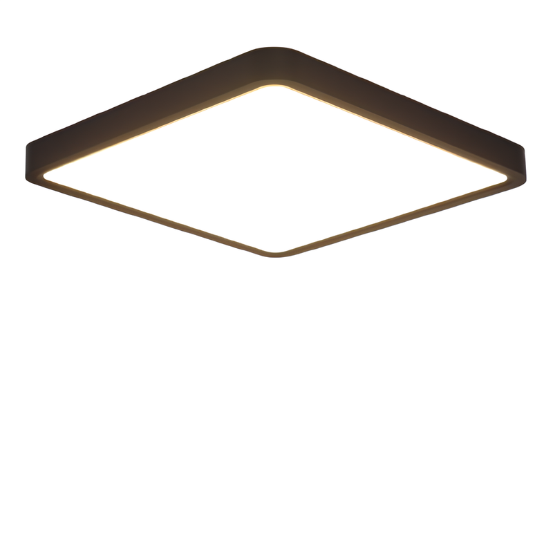 NETTLIFE LED-kattovalaisin, litteä, makuuhuonevalaisin, 23 cm, 18 W, neliönmuotoinen, musta, 3000 K
