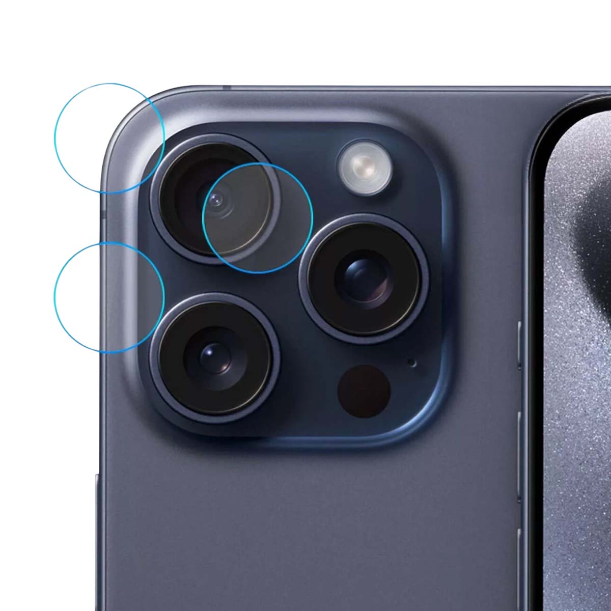 4 kameran objektiivisuojaa iPhone 15 Pro:lle, hybridilasia 6H