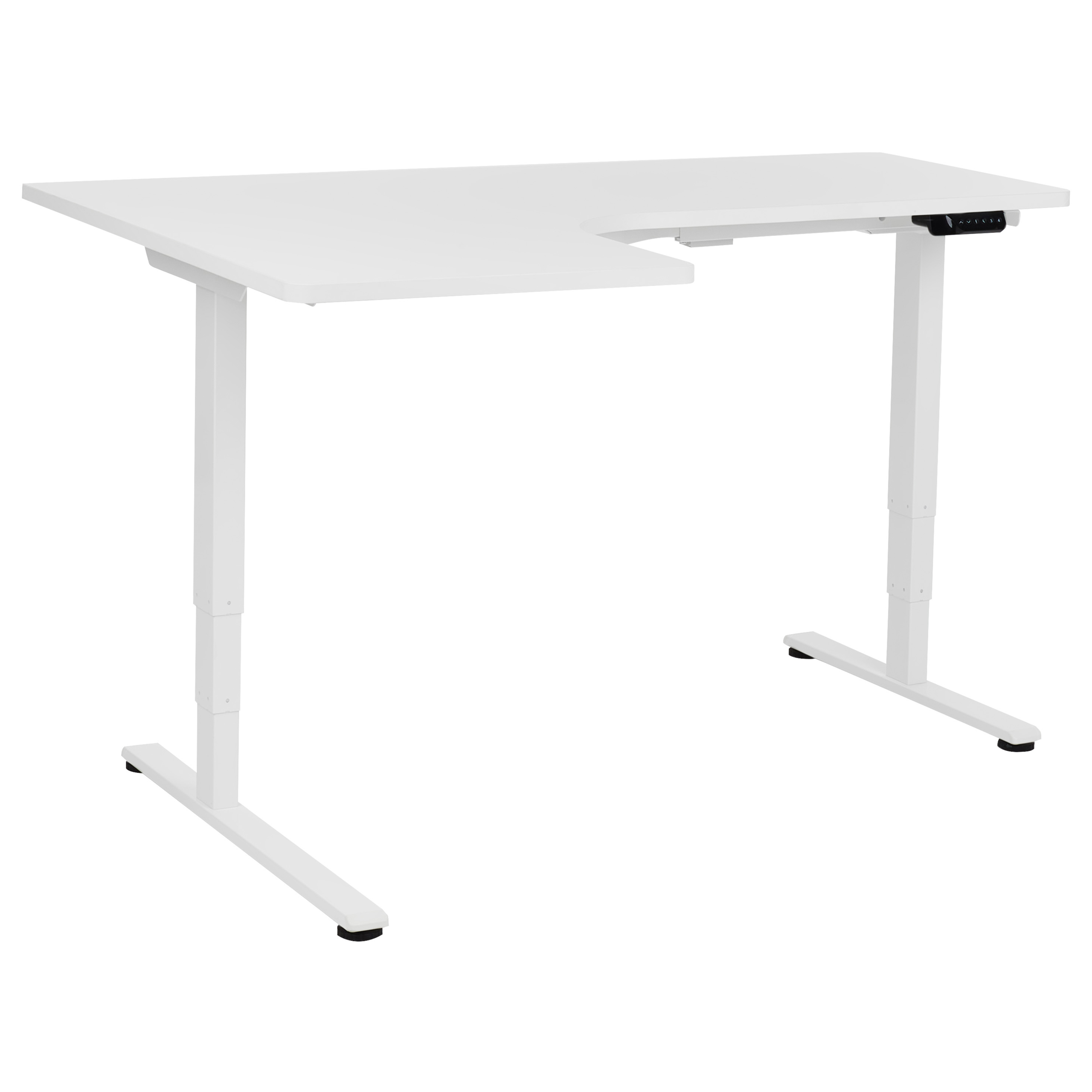 Kulmatyöpöytä sähkösäädettävä DESTINES 160 cm 109 cm Valkoinen Vasen