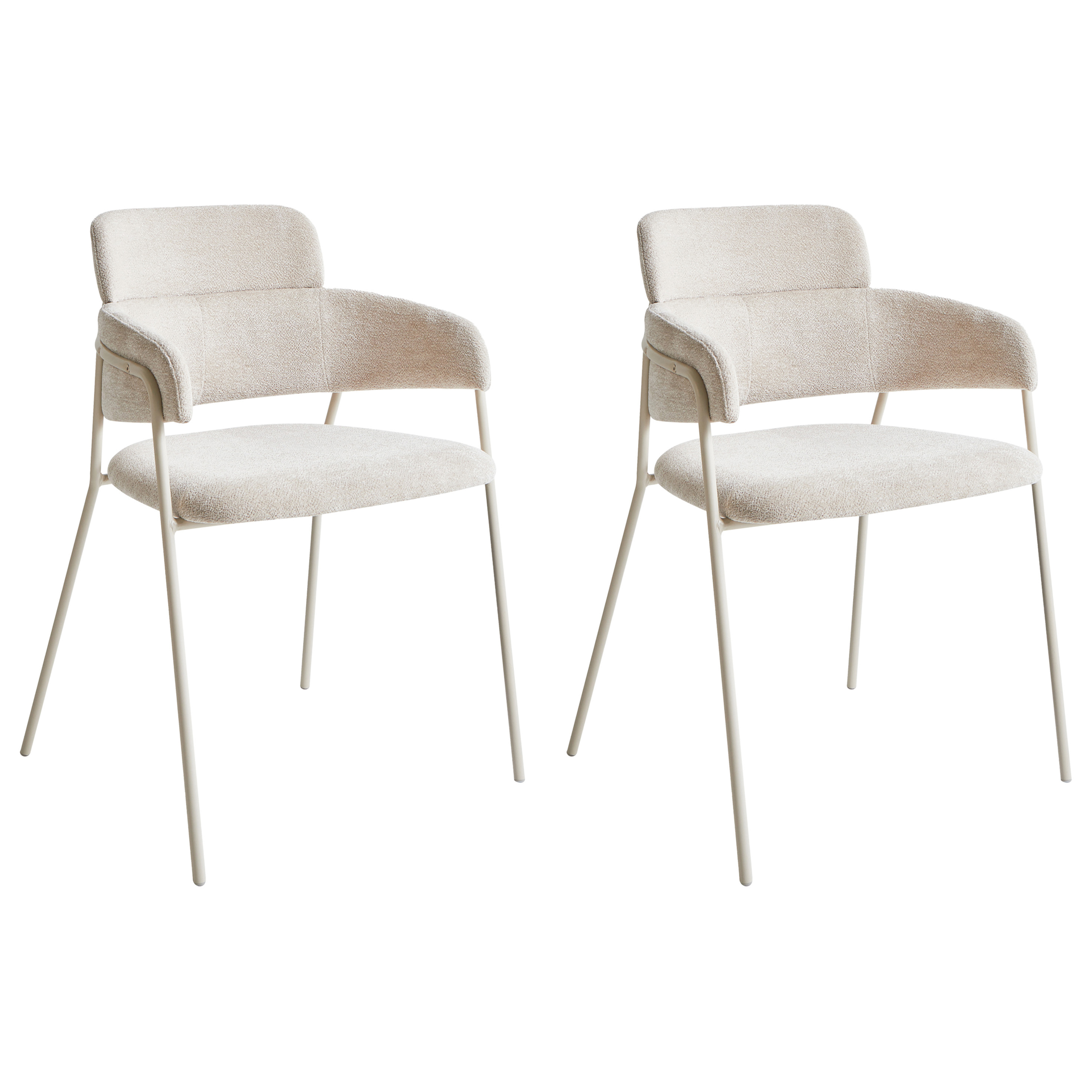 Ruokatuolisetti 2 kpl PAONIA Chenille Vaaleanbeige
