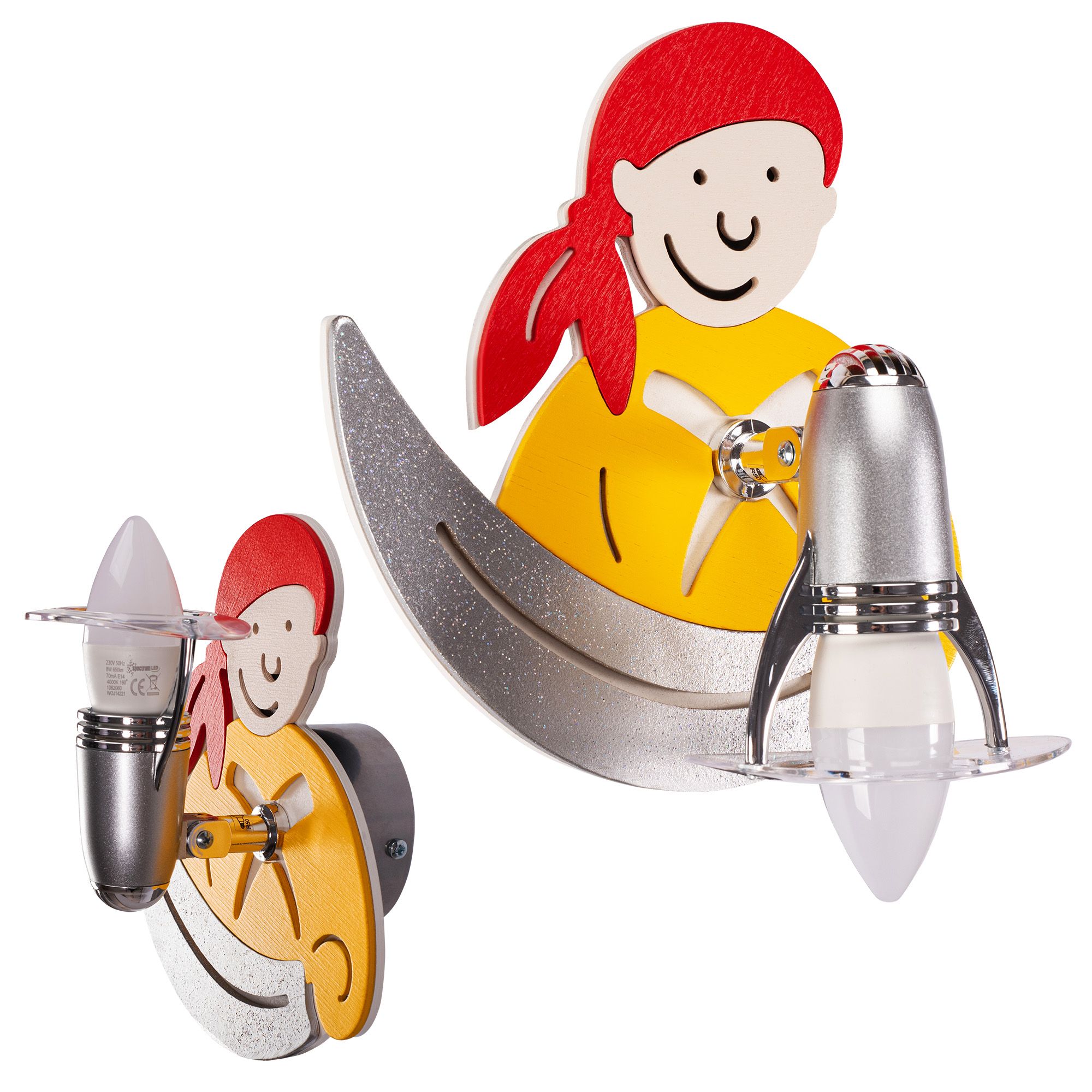 TOOLIGHT seinävalaisin PIRATE keltainen 4717 keltainen