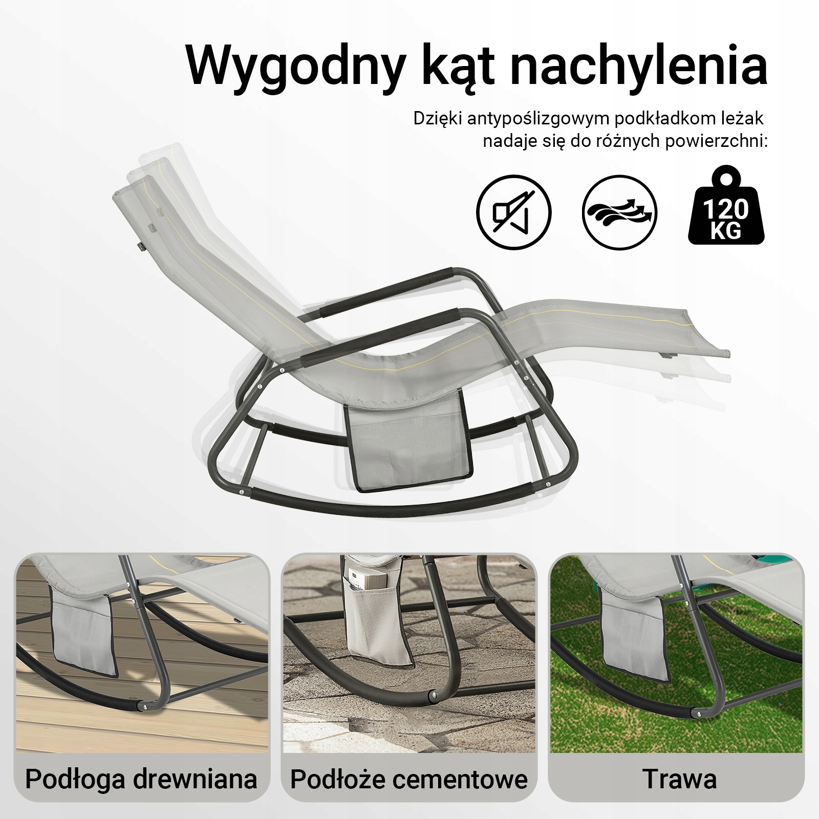 SoBuy Puutarhakeinutuoli OGS47-HG kestävä & ekologinen