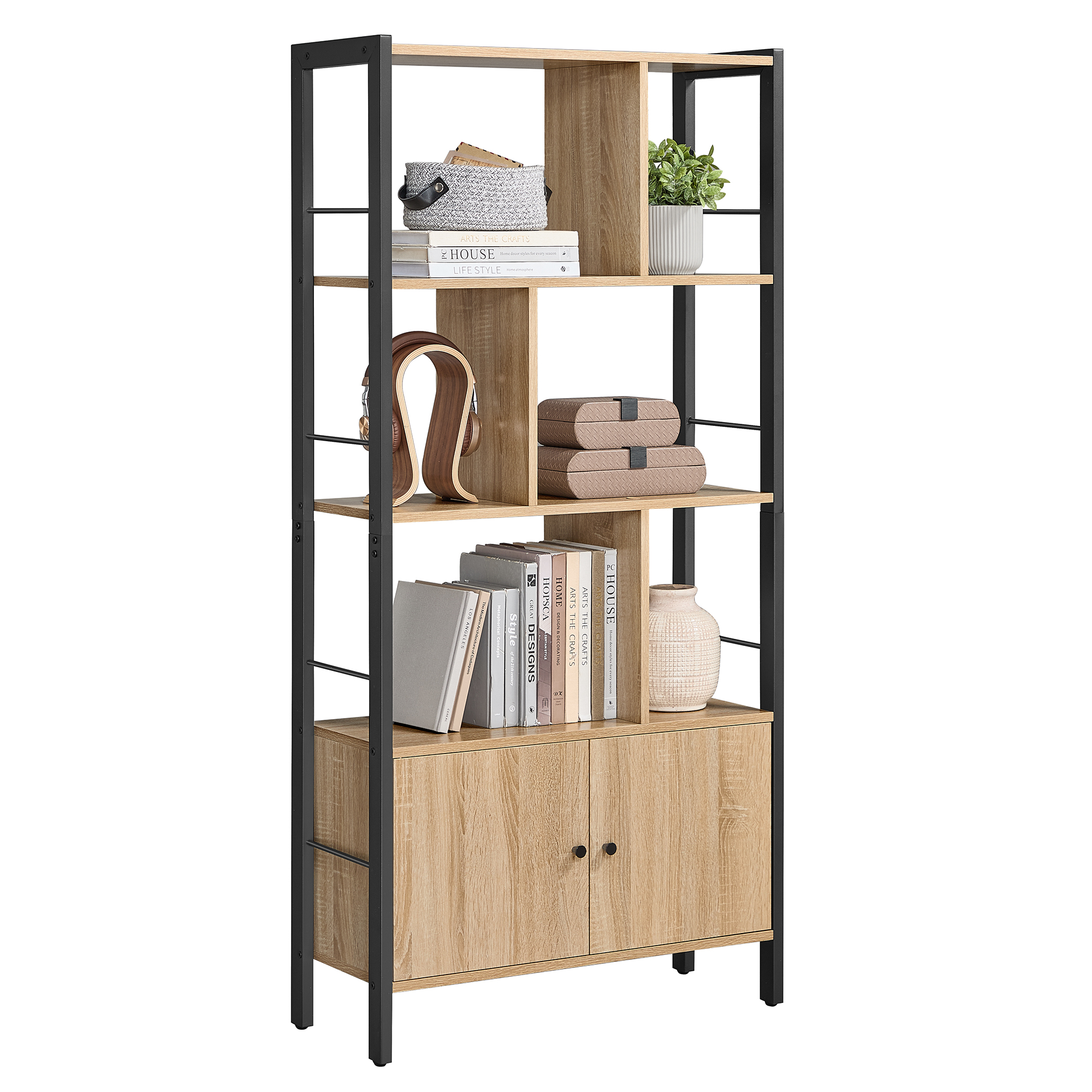 Hylly - Leobert - Sonoma-tammi - 74x30x154,5 cm