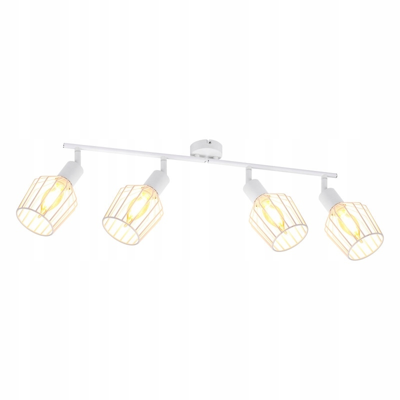 NETTLIFE 4 E14 - kattospottivalaisinta - metallia, 350° kääntyvä teollinen eteisvalaisin, seinävalaisin eteiseen ja olohuoneeseen, valkoinen