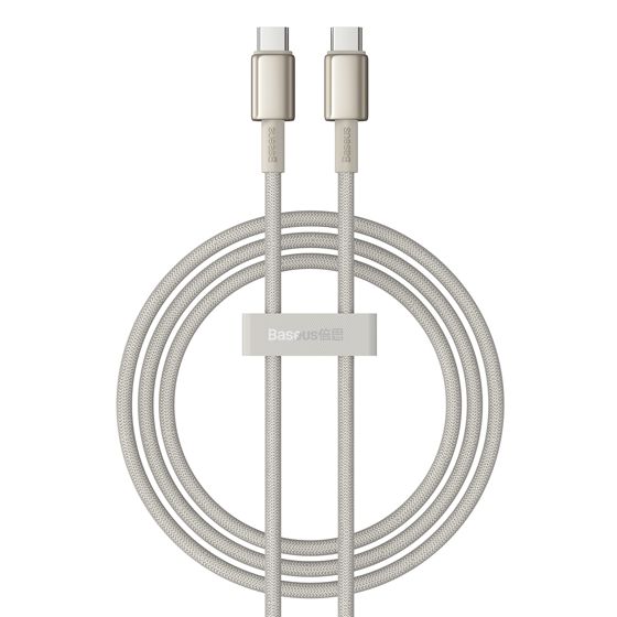 Volframikultainen USB-C-kaapeli - USB-C 100W 1m - Kulta