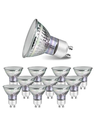 NETTLIFE 10 kpl GU10 LED - halogeenilamppuja, lämmin valkoinen, 4 W, 40 W energiansäästölamppu, 3000 K, 110° kohdevalo, heijastin, ei - himmennettävä