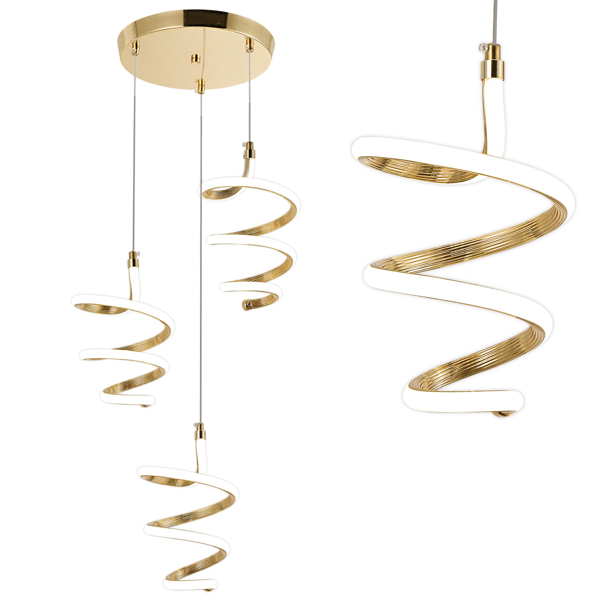 TOOLIGHT riippuva kattovalaisin G075-3CPR kulta, 114,5x15x22cm