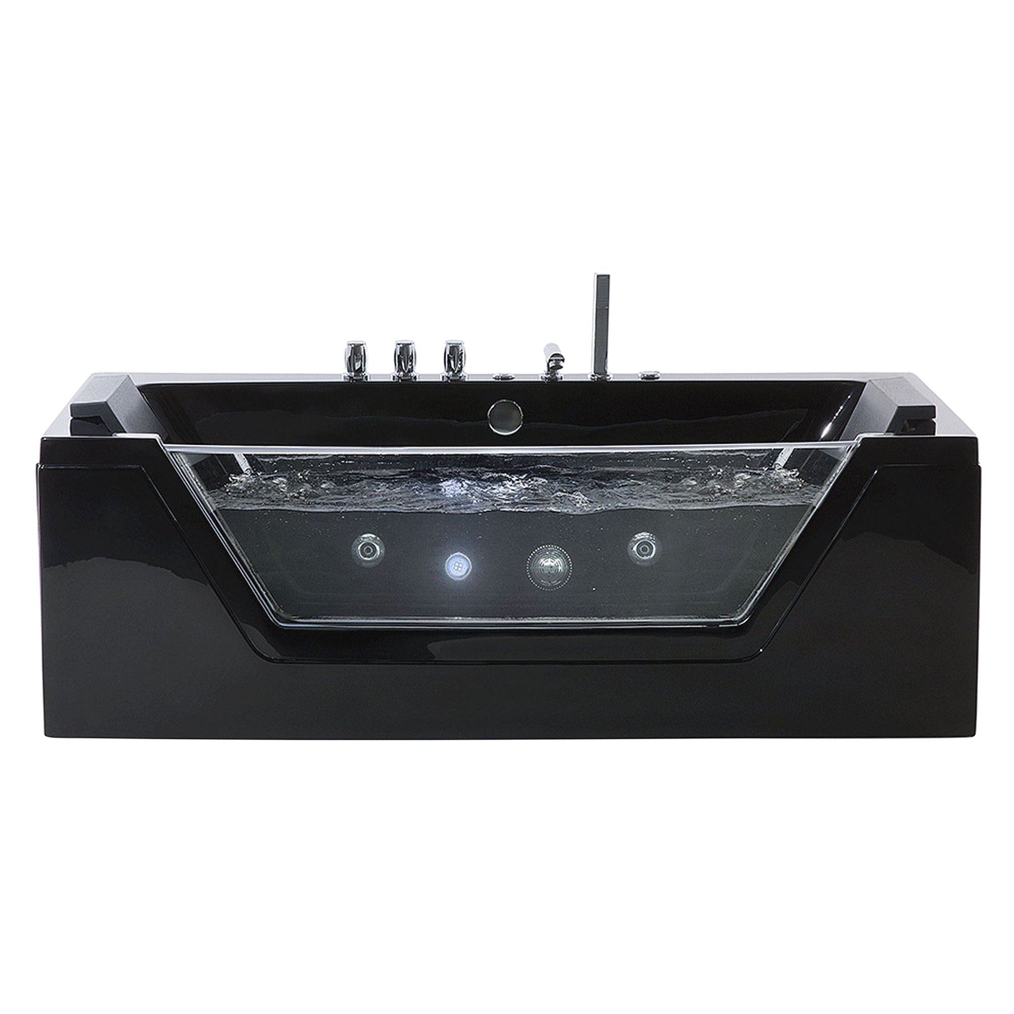 Kulmaporeamme LED-valolla SAMANA 153 x 71 cm Musta