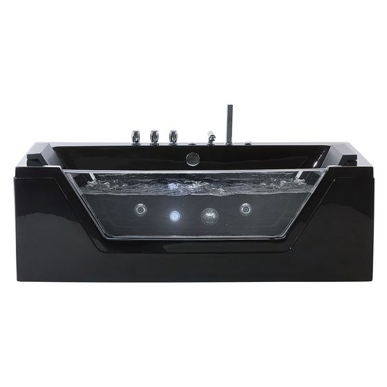 Kulmaporeamme LED-valolla SAMANA 153 x 71 cm Musta