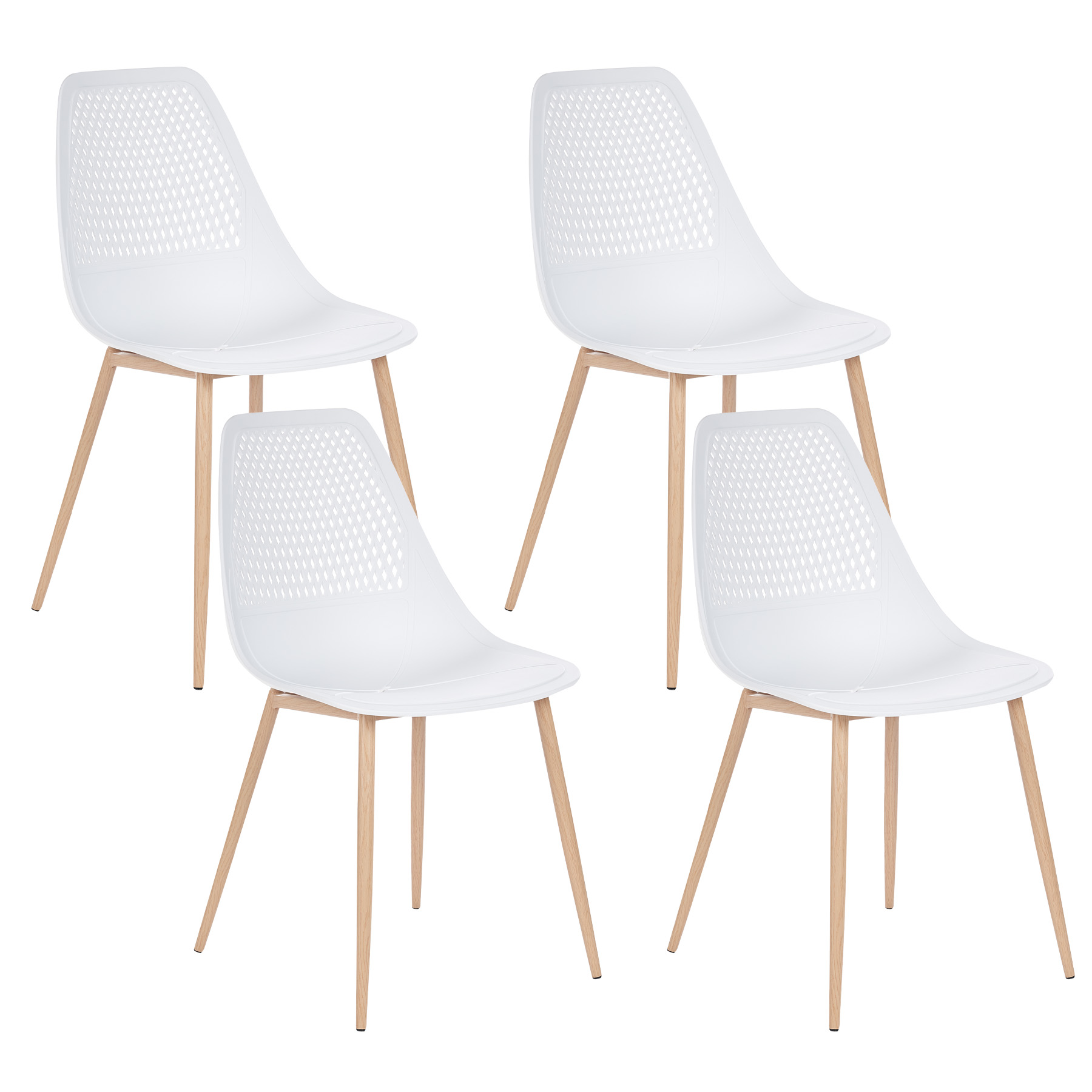 Ruokatuolisetti 4 kpl HAZELTON Valkoinen