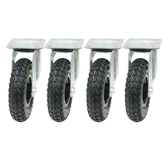 4 kpl:n sarja - 200mm Muovinen pneumaattinen kääntyvä pyörä 100Kg.