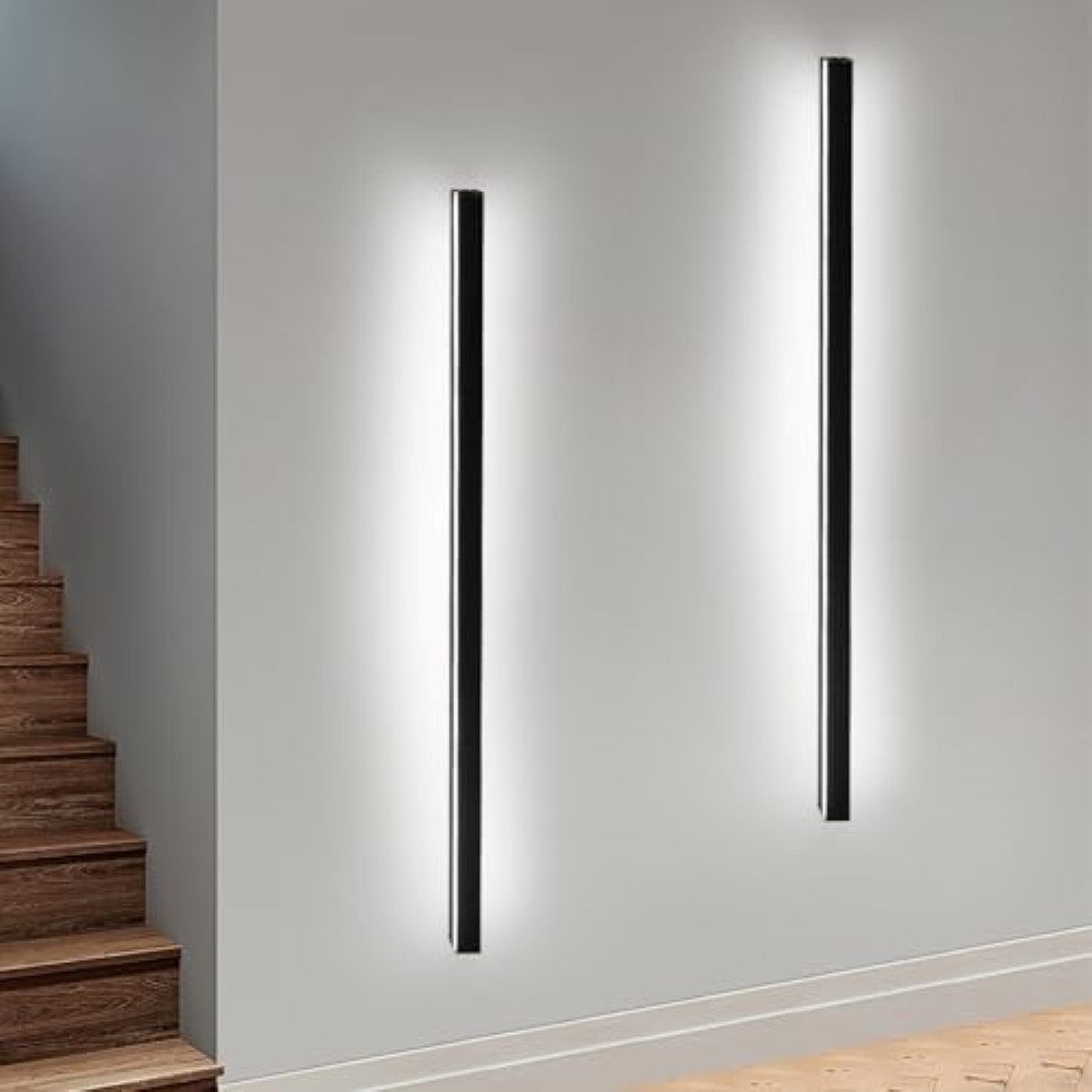 NETTLIFE 2 sisäseinävalaisimen setti, musta, 100 cm, moderni, käytävään, 32 W
