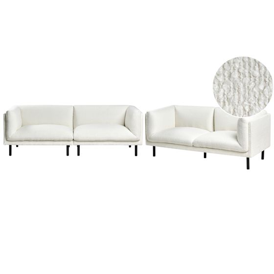 Sohvaryhmä 5-istuttava VORGOD buklee Luonnonvalkoinen