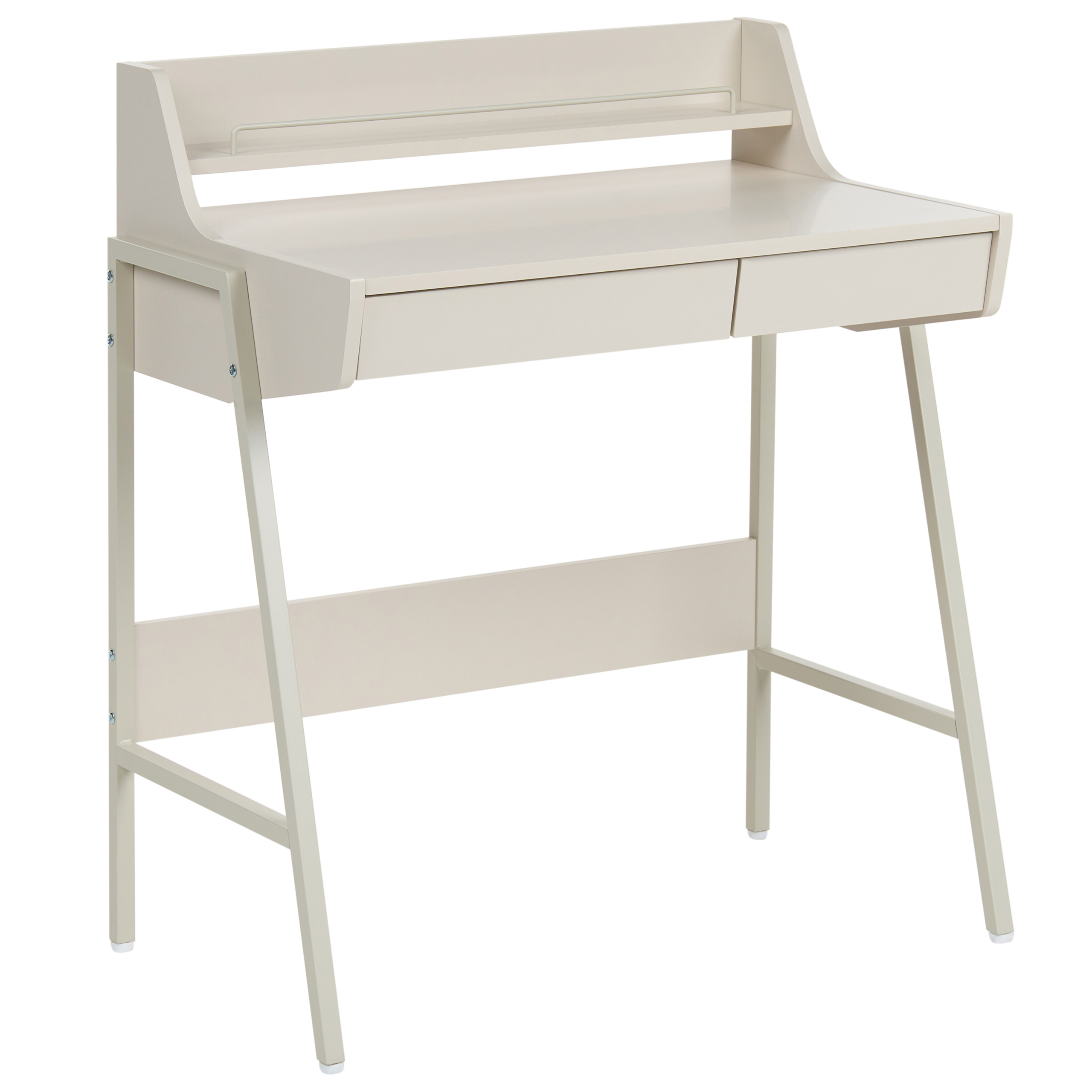 Työpöytä hyllyllä BROXTON 77 cm 46 cm Vaaleanbeige