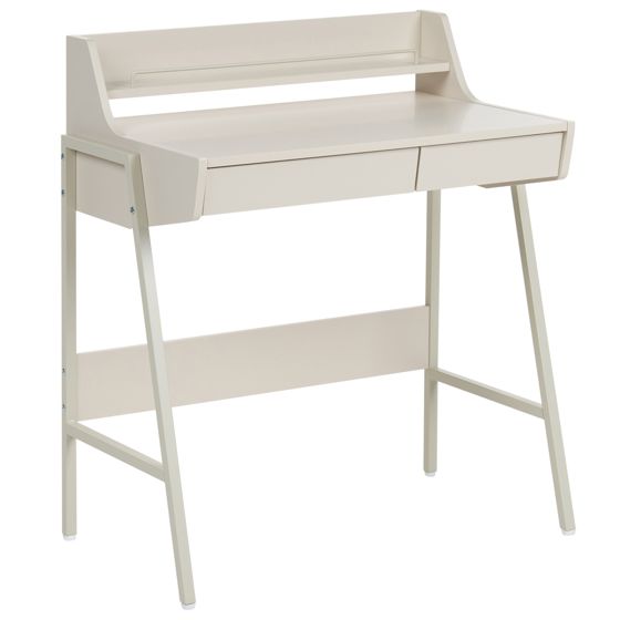 Työpöytä hyllyllä BROXTON 77 cm 46 cm Vaaleanbeige
