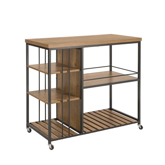 SoBuy Tarjoiluvaunu SVW18-F 5-hyllyinen ekologinen metallikehikko