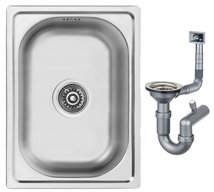 Mini 35x48 upotettu teräksinen tiskiallas + sifoni