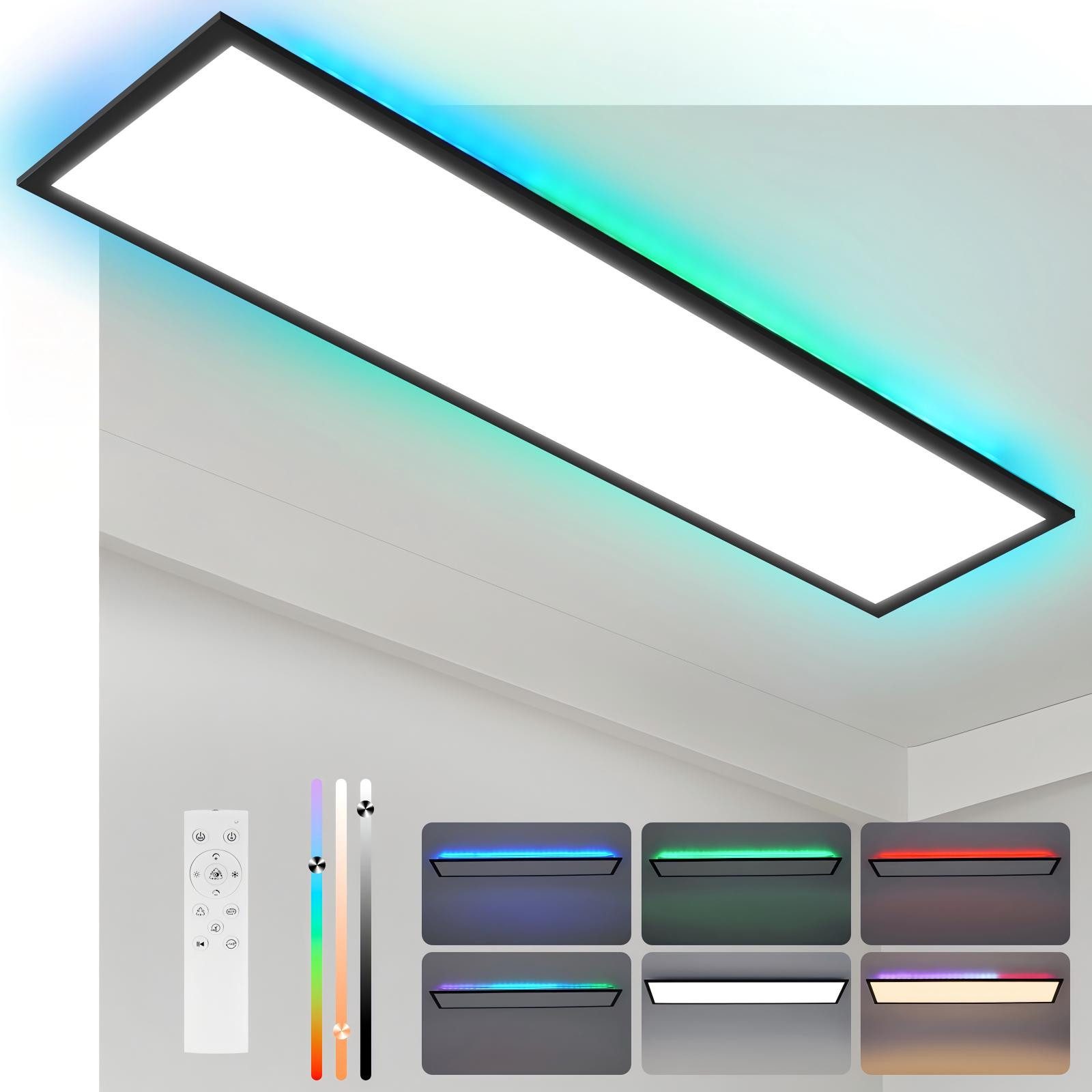 ZMH 39 W:n LED-kattovalaisin olohuoneeseen, himmennettävä RGB-väriä vaihtava kattopaneeli