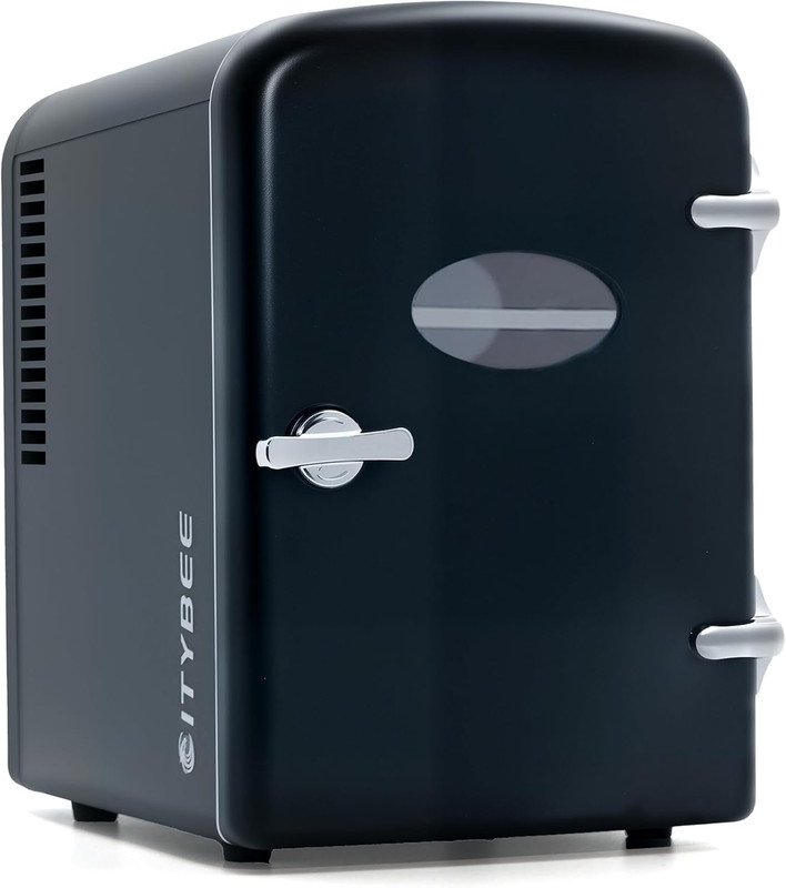 NETTLIFE Minijääkaappi 4L Pieni jääkaappi 12V 230V Ihanteellinen auton makuuhuoneeseen, leirintäalueelle, toimistoon ja matkoille (musta)