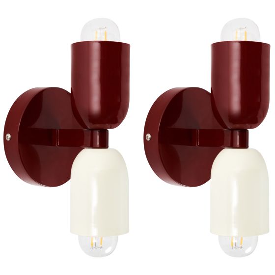 Seinävalaisinsetti 2 kpl TOPI metalli Punainen