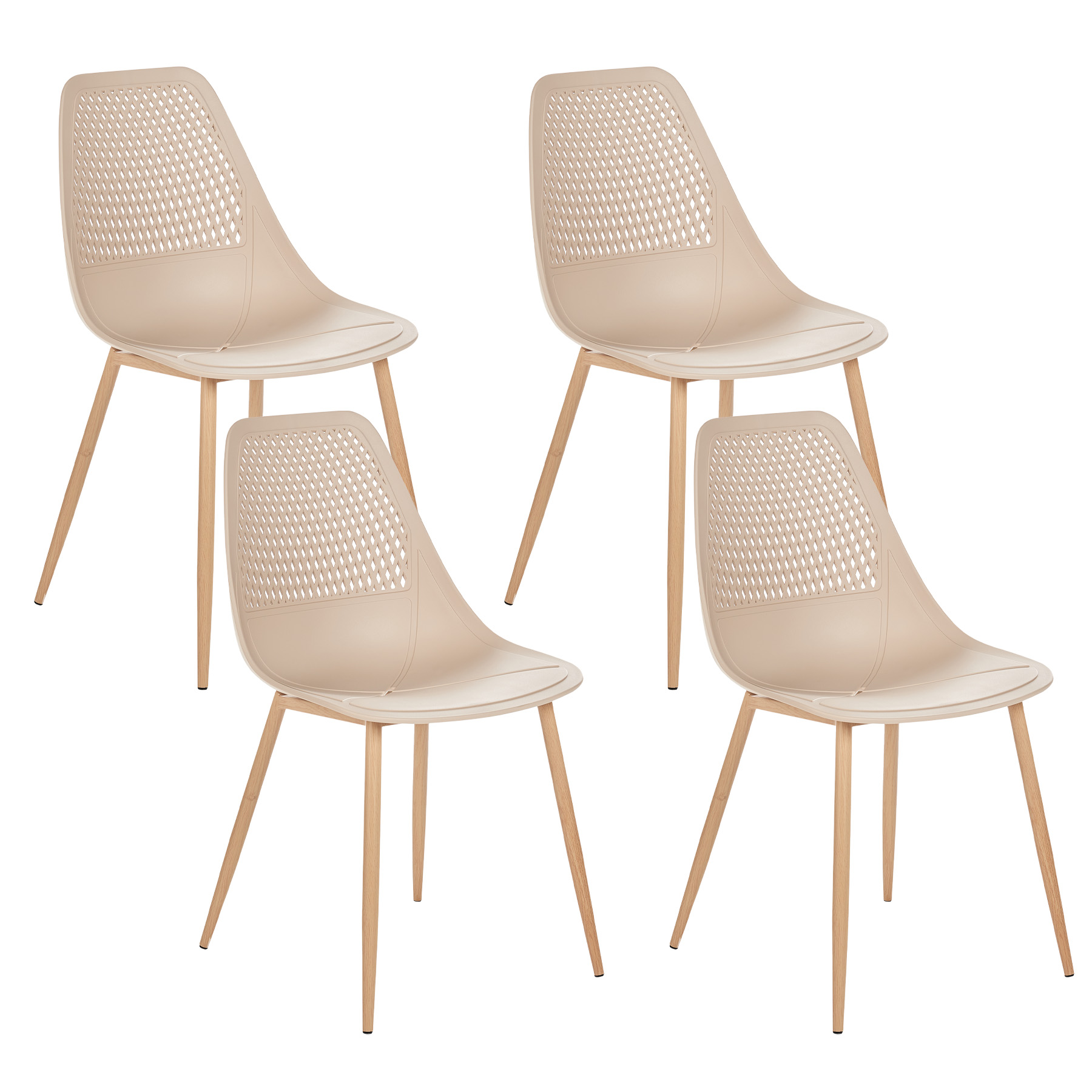 Ruokatuolisetti 4 kpl HAZELTON Beige