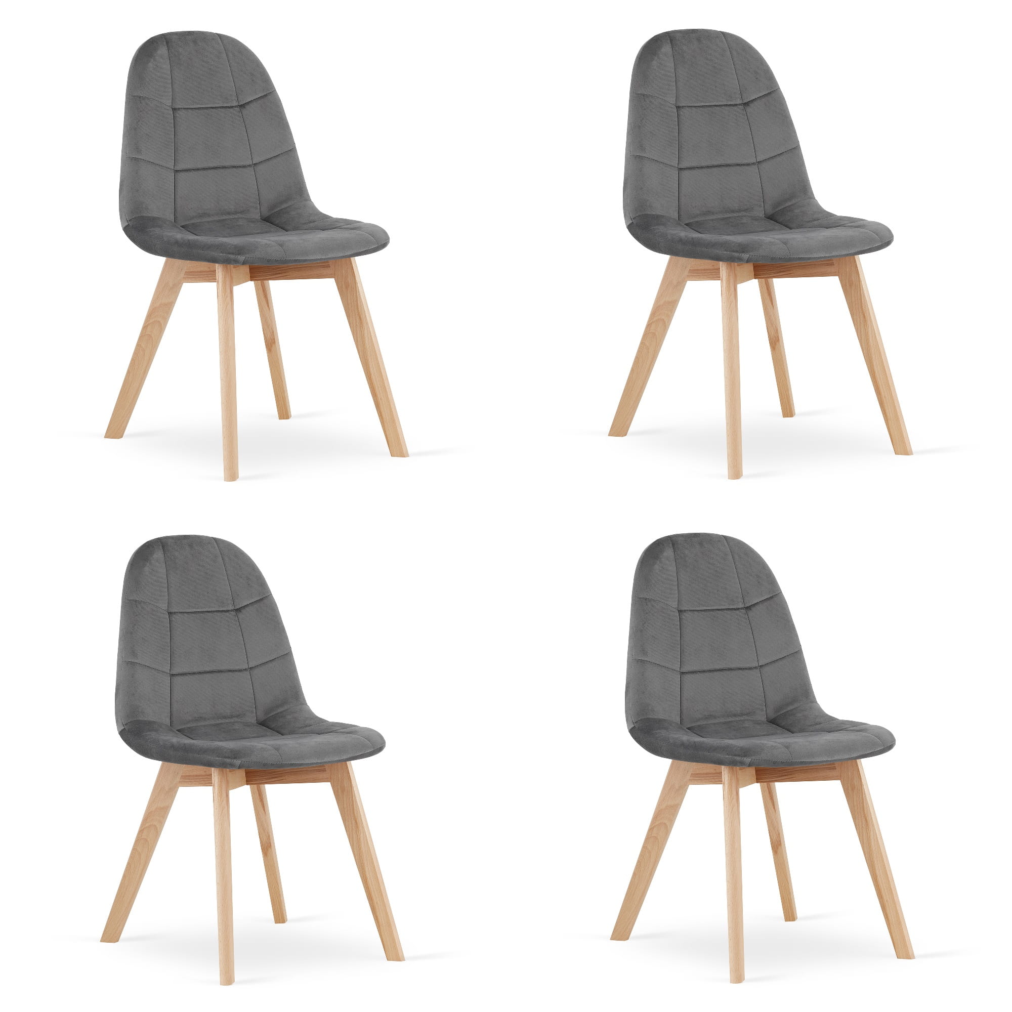 BORA-tuoli, tummanharmaa sametti (4 kpl)