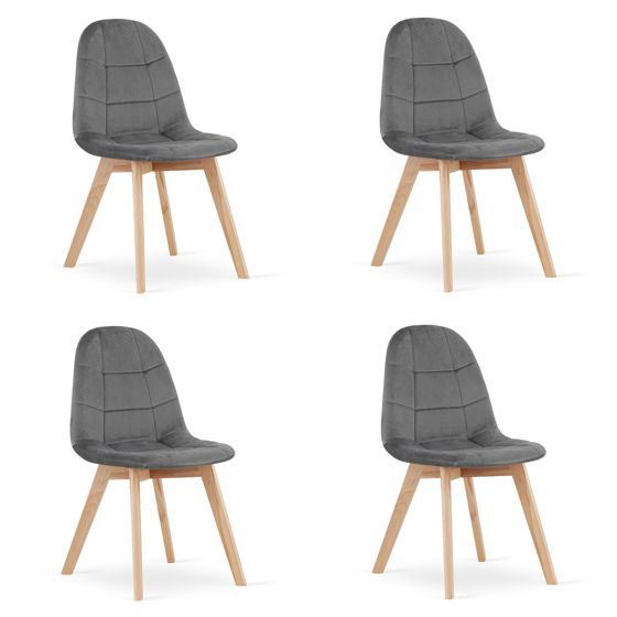 BORA-tuoli, tummanharmaa sametti (4 kpl)