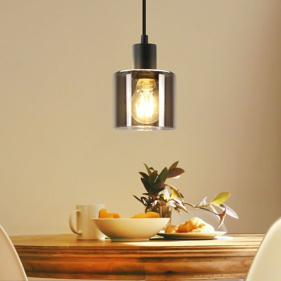 NETTLIFE rautariippuvalaisin, halkaisija, 11cm, E27, max. 40W, musta Vintage - tyylinen, 1- lamppuinen, ruokasalivalaisin